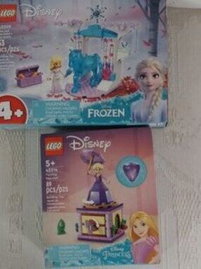 2 Disney Princess  LEGO sets Twirling Rapunzel + Elsa Ice stable #43214  #43209